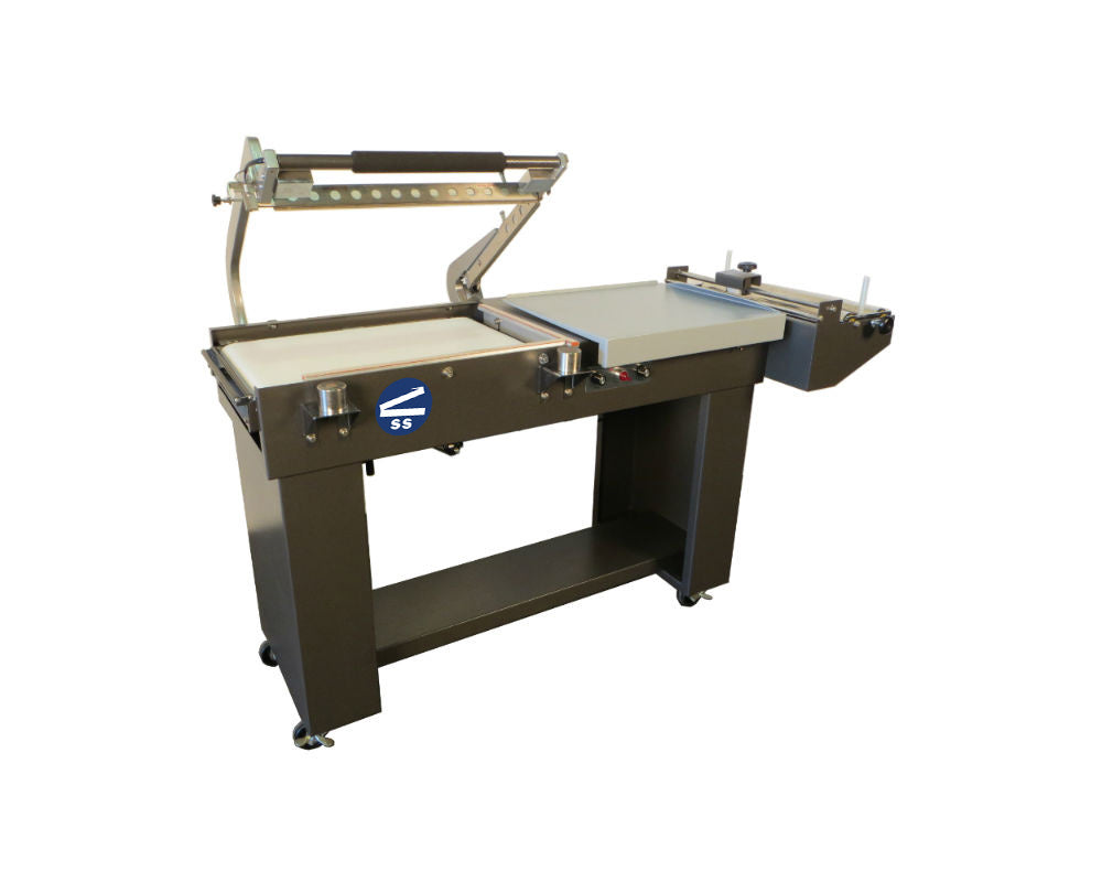 Sealer Sales SS-1622MK Standard Series Semi-Automatic L-Bar Sealer, 16" x 22" Seal Area, Micro Knife Seal, Motorized Discharge Conveyor, 10 to 15 PPM