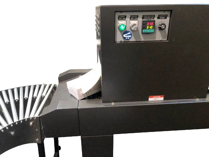 Sealer Sales SS-1519ECMC-110V Economy L-Bar Sealer with 20"L x 16"W x 6"H Shrink Tunnel, 15" x 19" Seal Area, 110V, Power Discharge Conveyor