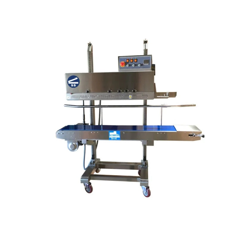 Sealer Sales HLC-1120LD Vertical Band Sealer with Dry Ink Coding, Adjustable Sealing Head, and Trimmer, 10mm Seal Width, Right Feed