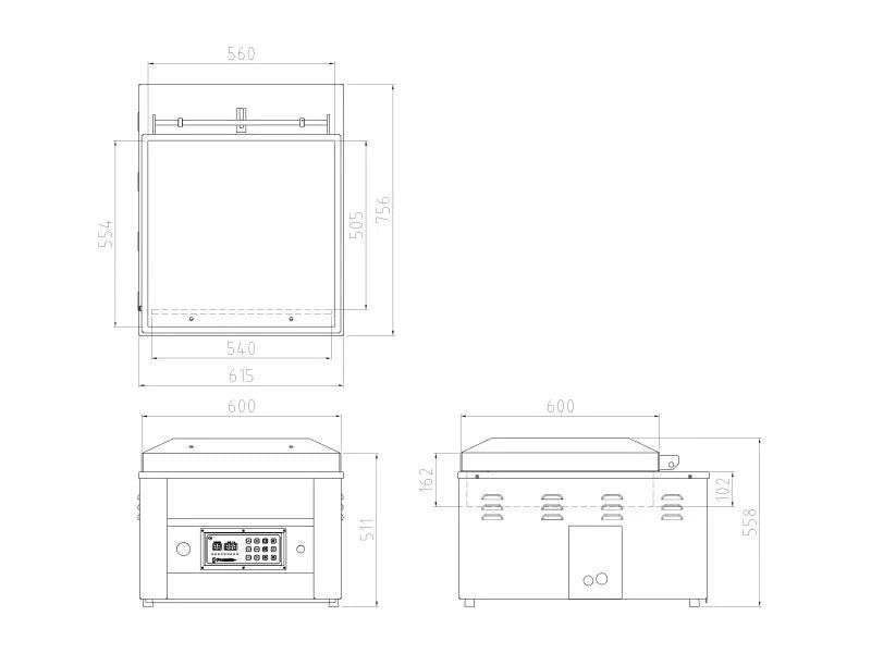 Sealer Sales TC-520F Tabletop Vacuum Chamber Sealer, 20 inch Front Seal Bar, Busch Pump, 6mm Seal