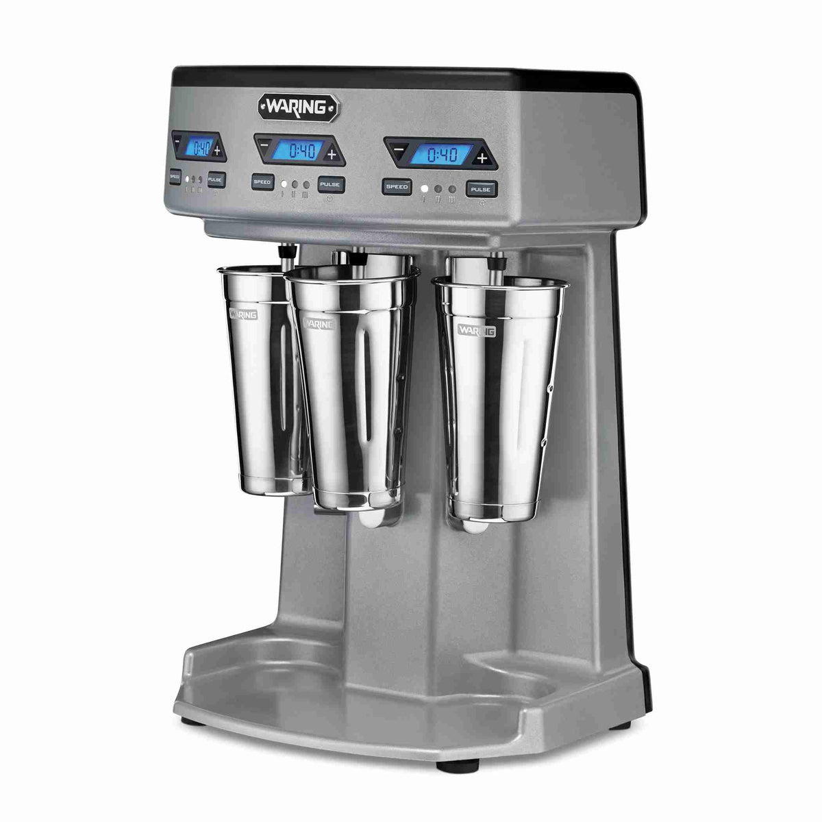 Waring WDM360TX Heavy-Duty Triple Spindle Drink Mixer with Timer, 120V