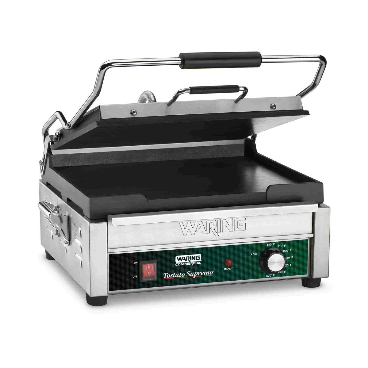 Waring WFG250 Tostato Supremo Flat Panini Grill, 14.5" x 11" Plates, 120V