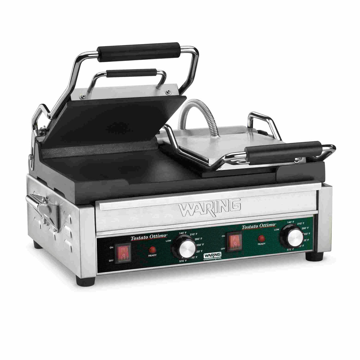 Waring WFG300 Tostato Ottimo Flat Panini Grill, 17" x 9.25" Plates, 240V