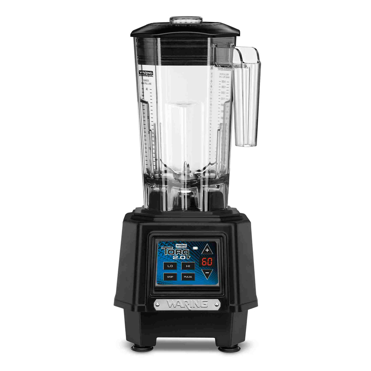 Waring TBB160 TORQ 2.0 2 HP Commercial Bar Blender with Electronic Keypad & 60-Sec Timer, 48 oz Copolyester Container, 120V