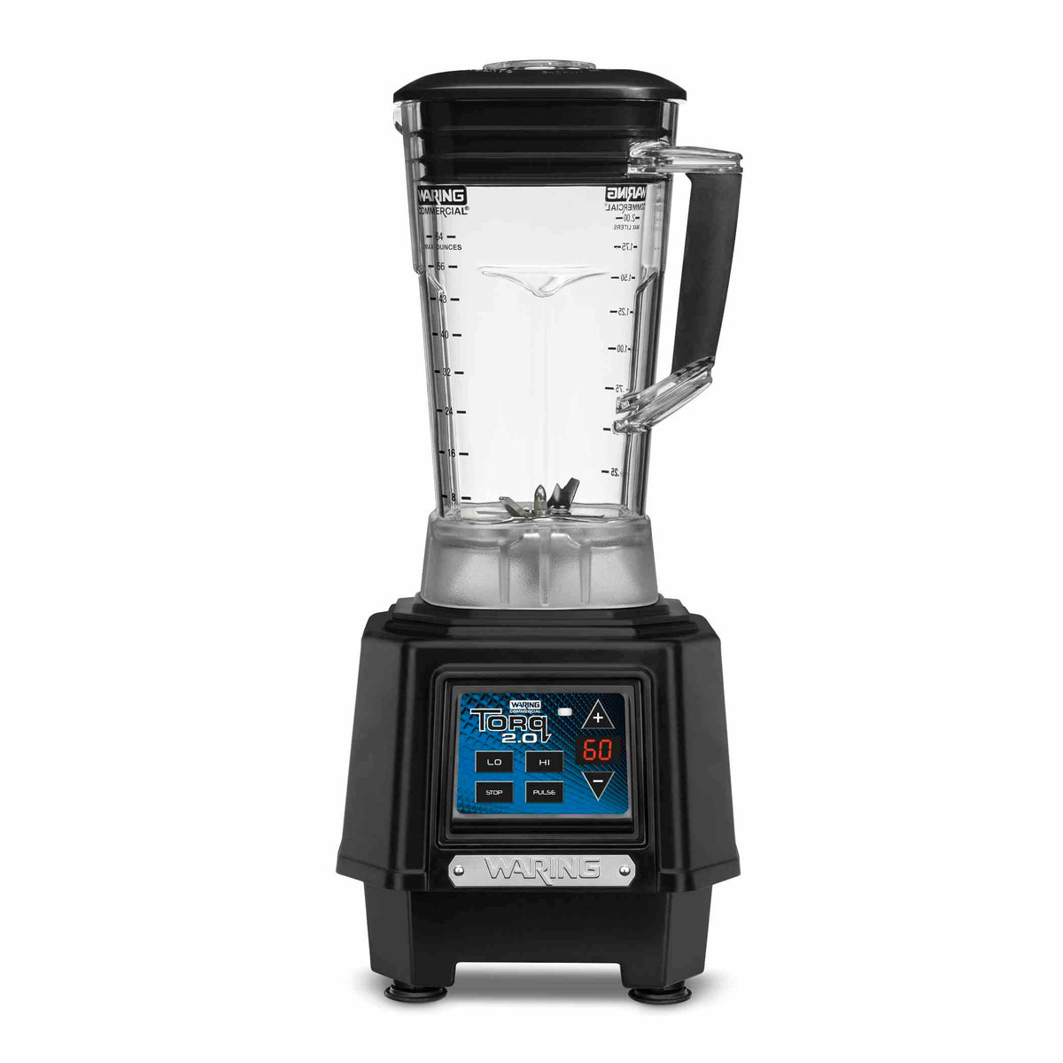 Waring TBB160P6 TORQ 2.0 2 HP Commercial Bar Blender with Electronic Keypad & 60-Sec Timer, 64 oz Copolyester Container, 120V