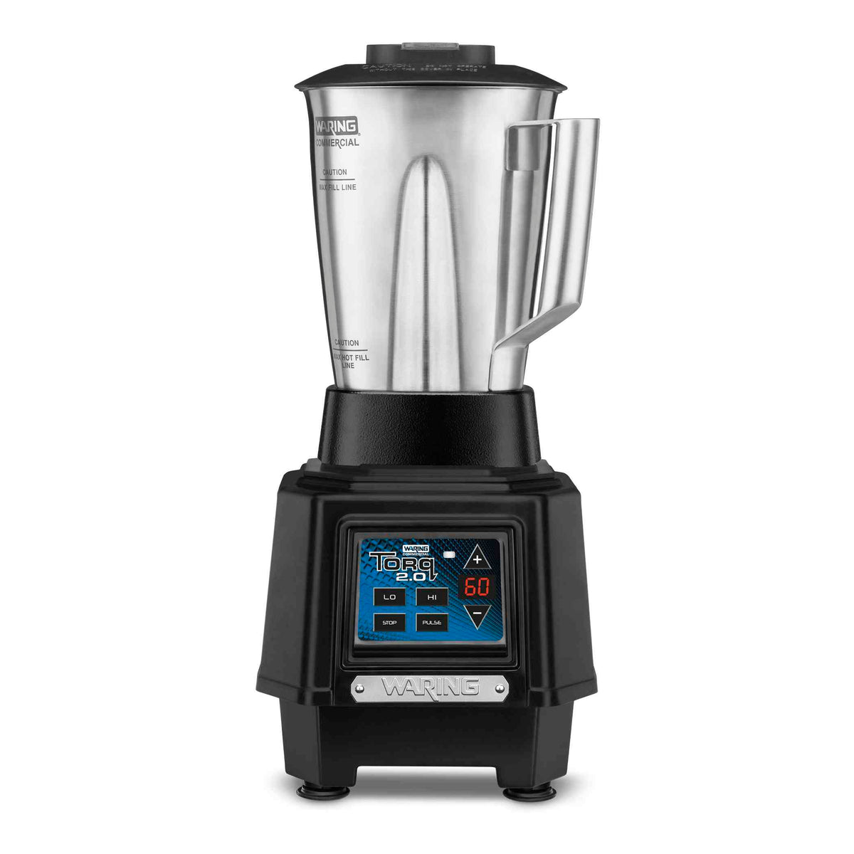 Waring TBB160S4 TORQ 2.0 2 HP Commercial Bar Blender with Electronic Keypad & 60-Sec Timer, 48 oz Stainless Steel Container, 120V