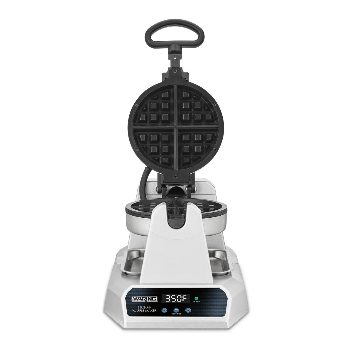 Waring WW185X Heavy-Duty Single Belgian Waffle Maker with Cast Aluminum Plates, Time and Temp Settings, 120V, 1200W