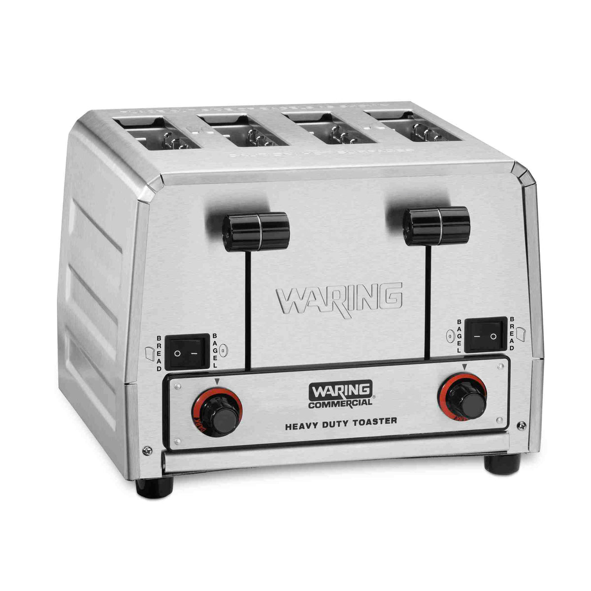 Waring WCT855 Heavy-Duty 4-Slot Switchable Bread and Bagel Toaster with Electronic Browning Controls, 360 Slices/Hour, 240V