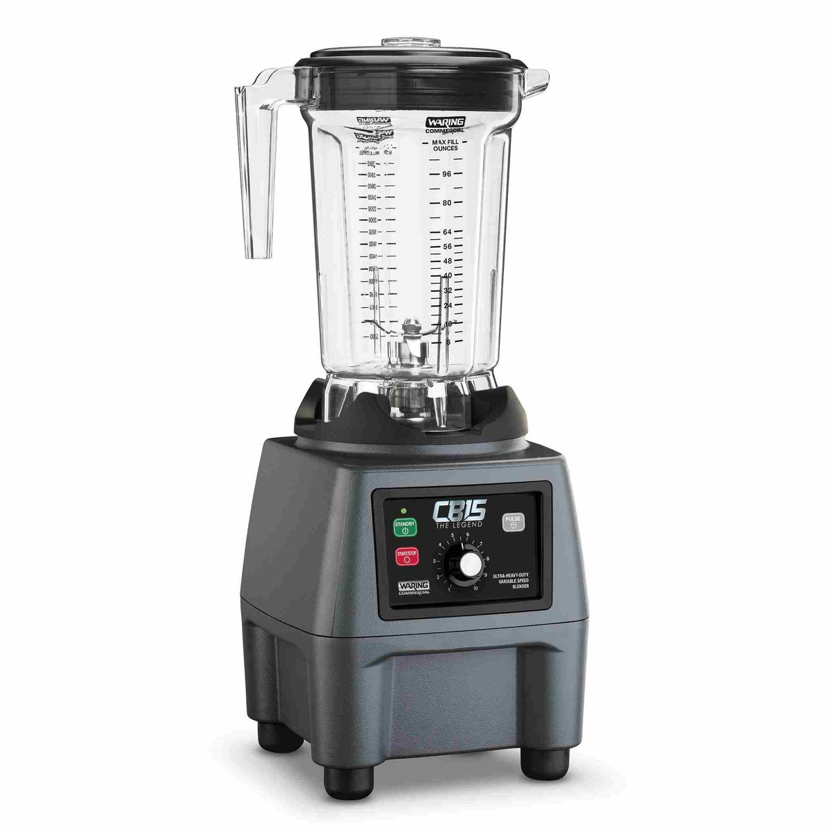 Waring CB15VP The Legend 1-Gallon Variable-Speed Food Blender with 1,700-18,000 RPM Control and Copolyester Container, 3.75 HP, 120V