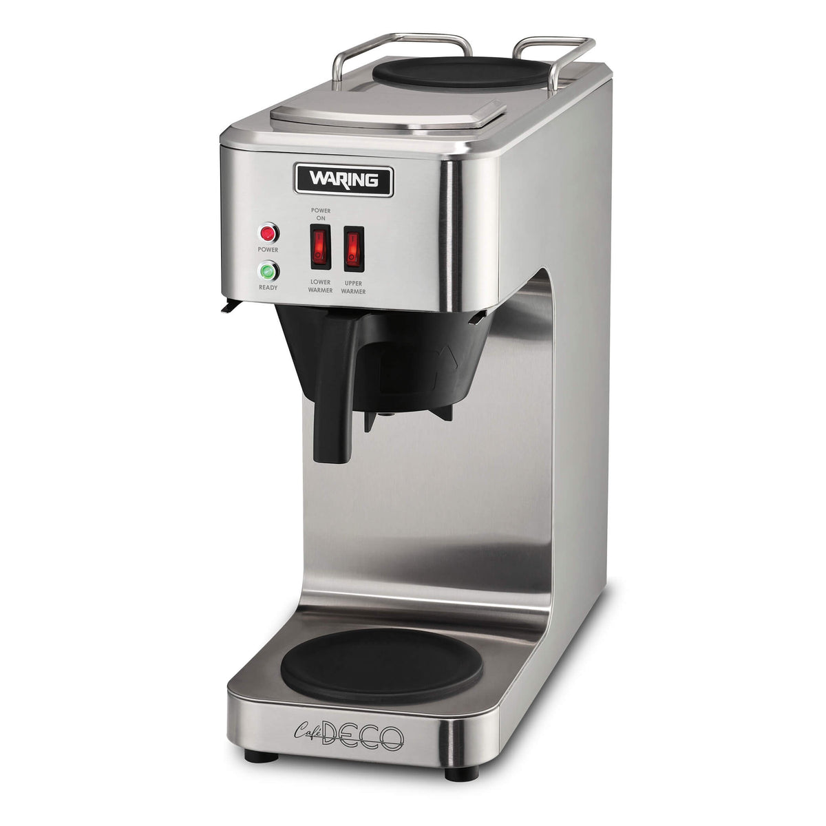 Waring WCM50 Cafe Deco 64 oz Pour-Over Coffee Brewer with Dual Warmers, 1800W, 120V