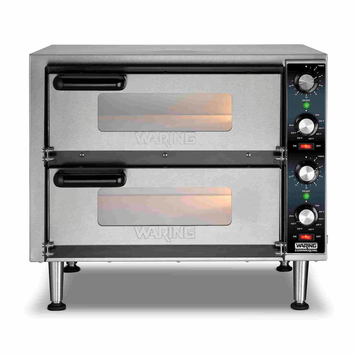 Waring WPO350 Medium-Duty Double-Deck Countertop Pizza Oven, 14 inch, 3500W, 240V