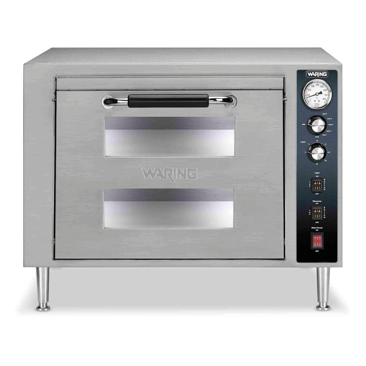 Waring WPO700 Heavy-Duty Double-Deck Single-Chamber Pizza Oven, 18 inch, 3200W, 240V