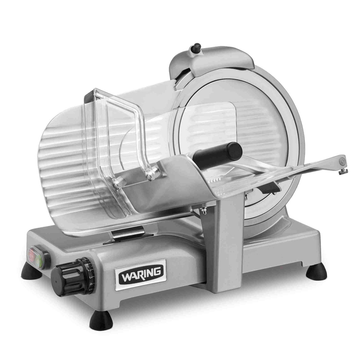Waring WCS250SV 10 inch Commercial Belt-Driven Food Slicer with Made-in-Italy Blade, 3/4 HP, 120V