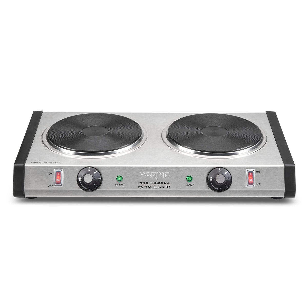 Waring WDB600X Commercial Cast-Iron Double Burner with Independent 7.5 inch Plates, 1800W, 120V