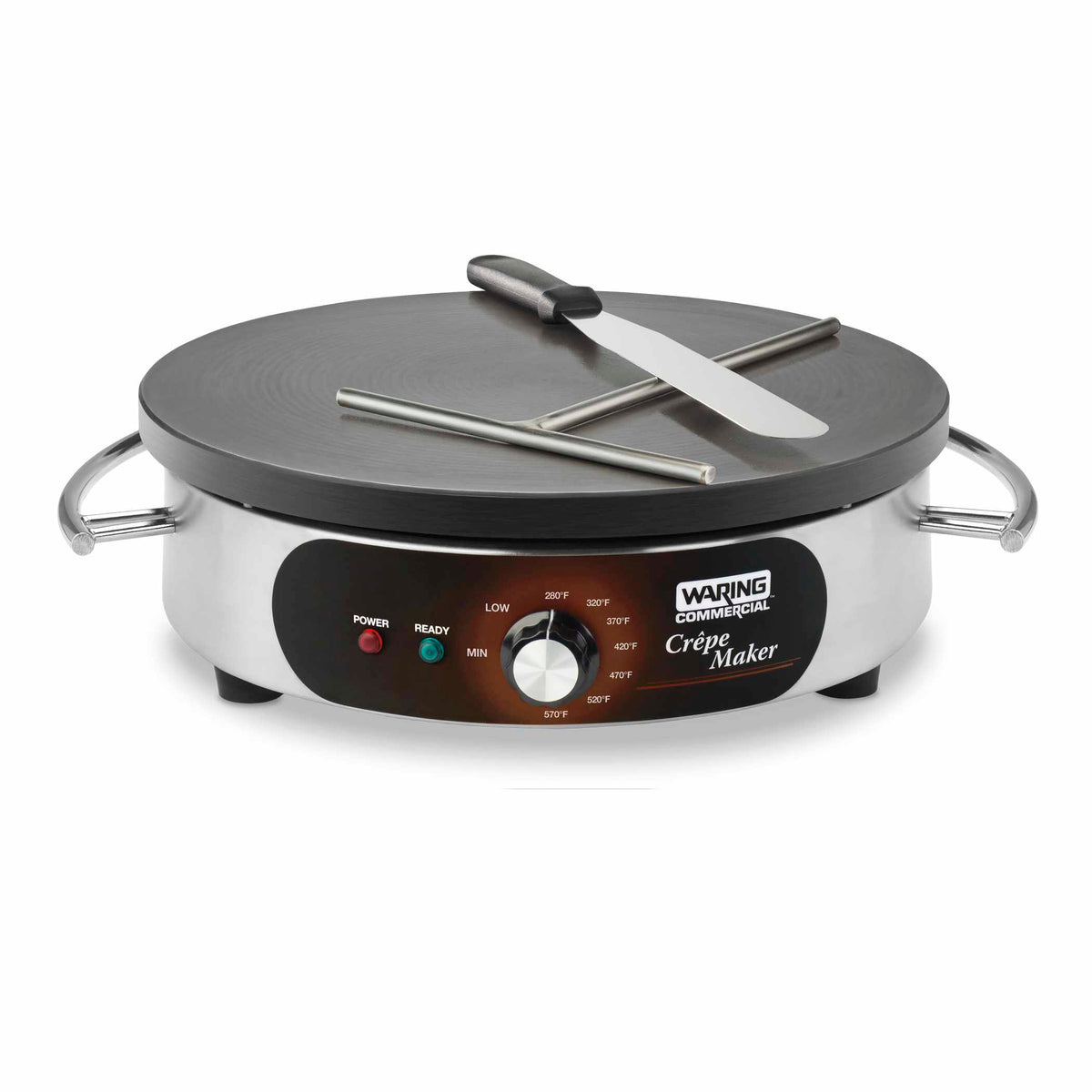 Waring WSC165BX 16 inch Electric Crepe Maker with Cast-Iron Surface, 208-240V