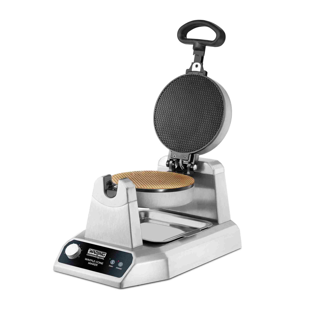 Waring WWCM180 Heavy-Duty Single Waffle Cone Maker with Ceramic Plates, 1200W, 120V