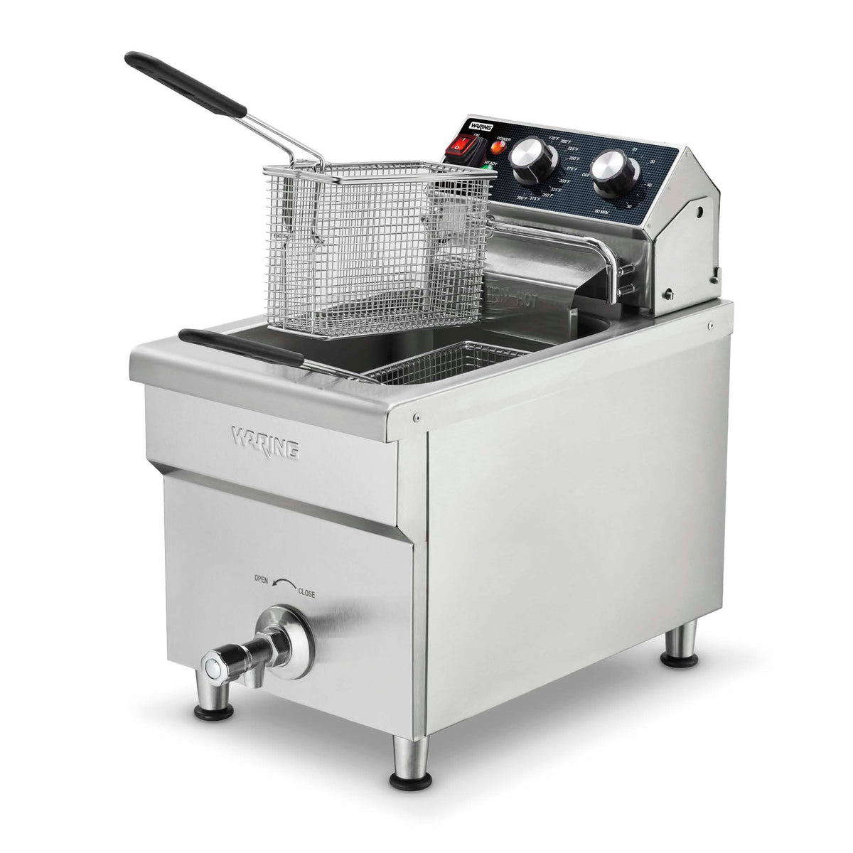 Waring WDF1700 Heavy-Duty Commercial Countertop Deep Fryer with Single Tank, 15 lb Capacity, 120V