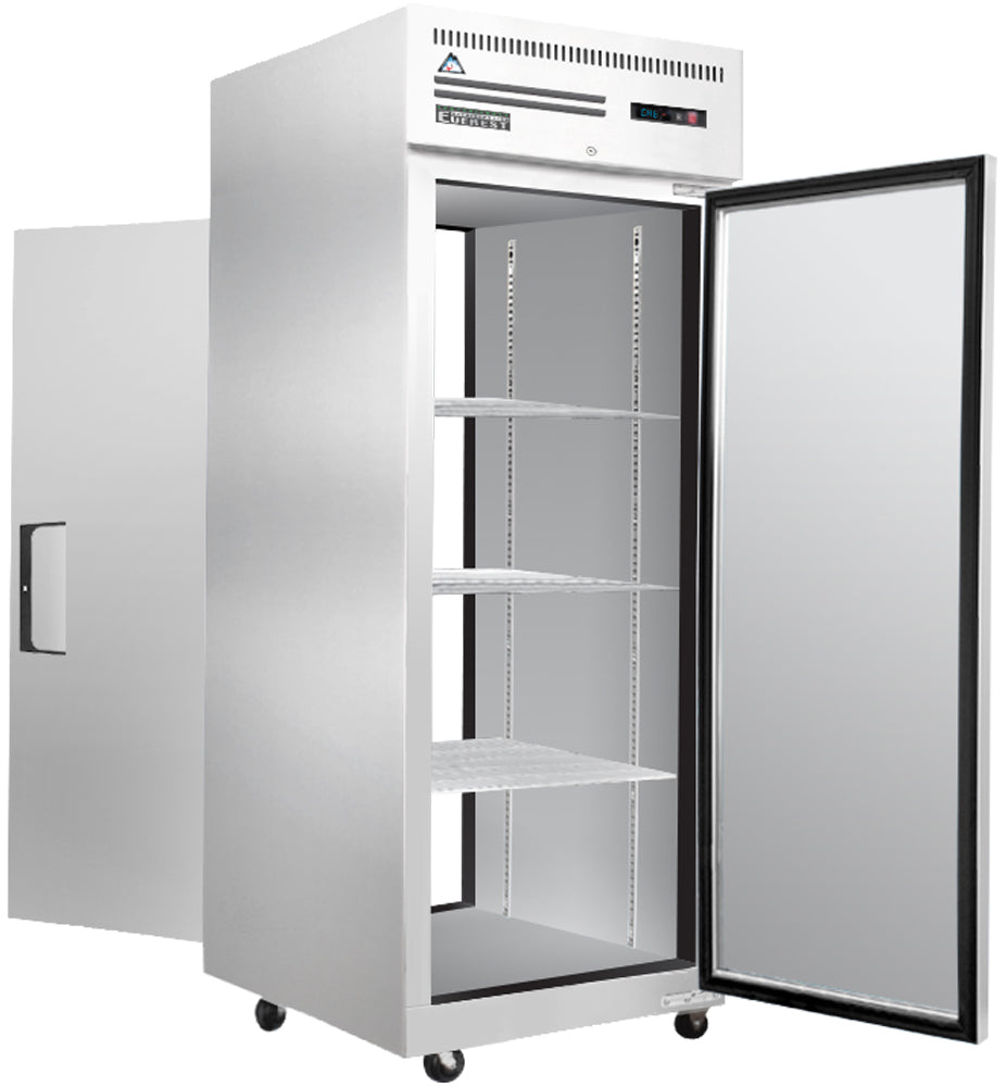 Everest ESPT-1S-1S 29 In. Pass-Thru Refrigerator, 1 Solid Front and 1 Solid Rear Door, 23 Cu. Ft., Top Mount Blizzard R290