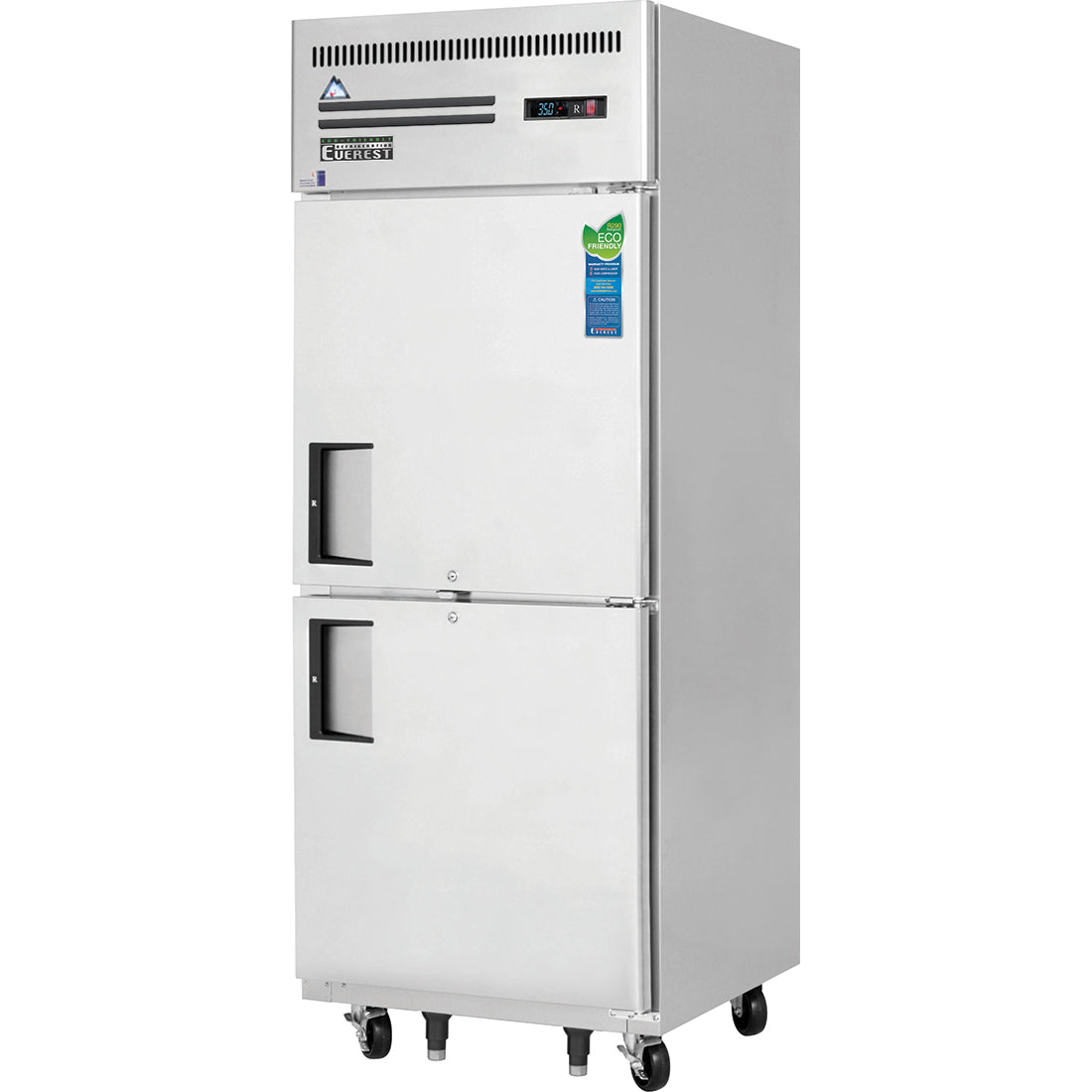 Everest ESRH2 29 In. Reach-In Refrigerator, 2 Solid Half Doors, 23 Cu. Ft., Top Mount Blizzard R290
