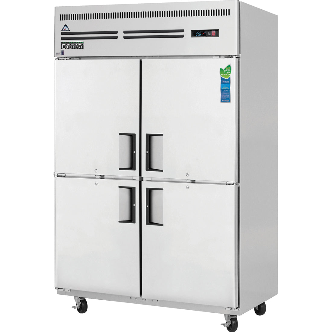 Everest ESRH4 50 In. Reach-In Refrigerator, 4 Solid Half Doors, 48 Cu. Ft., Top Mount Blizzard R290