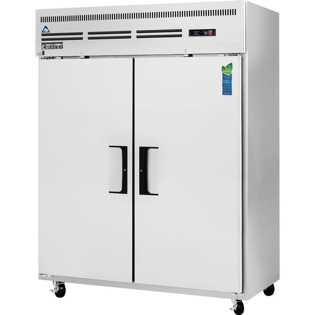 Everest ESWR2 59 In. Reach-In Refrigerator, 2 Wide Solid Doors, 55 Cu. Ft., Top Mount Blizzard R290