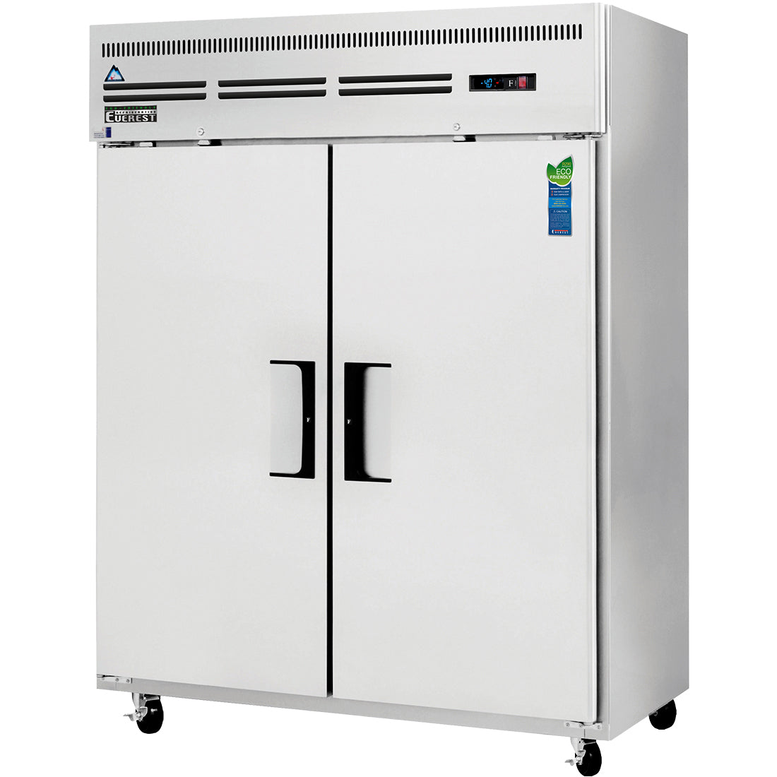 Everest ESWF2 59 In. Wide Reach-In Freezer, 2 Solid Doors, 55 Cu. Ft., Top Mount Blizzard R290
