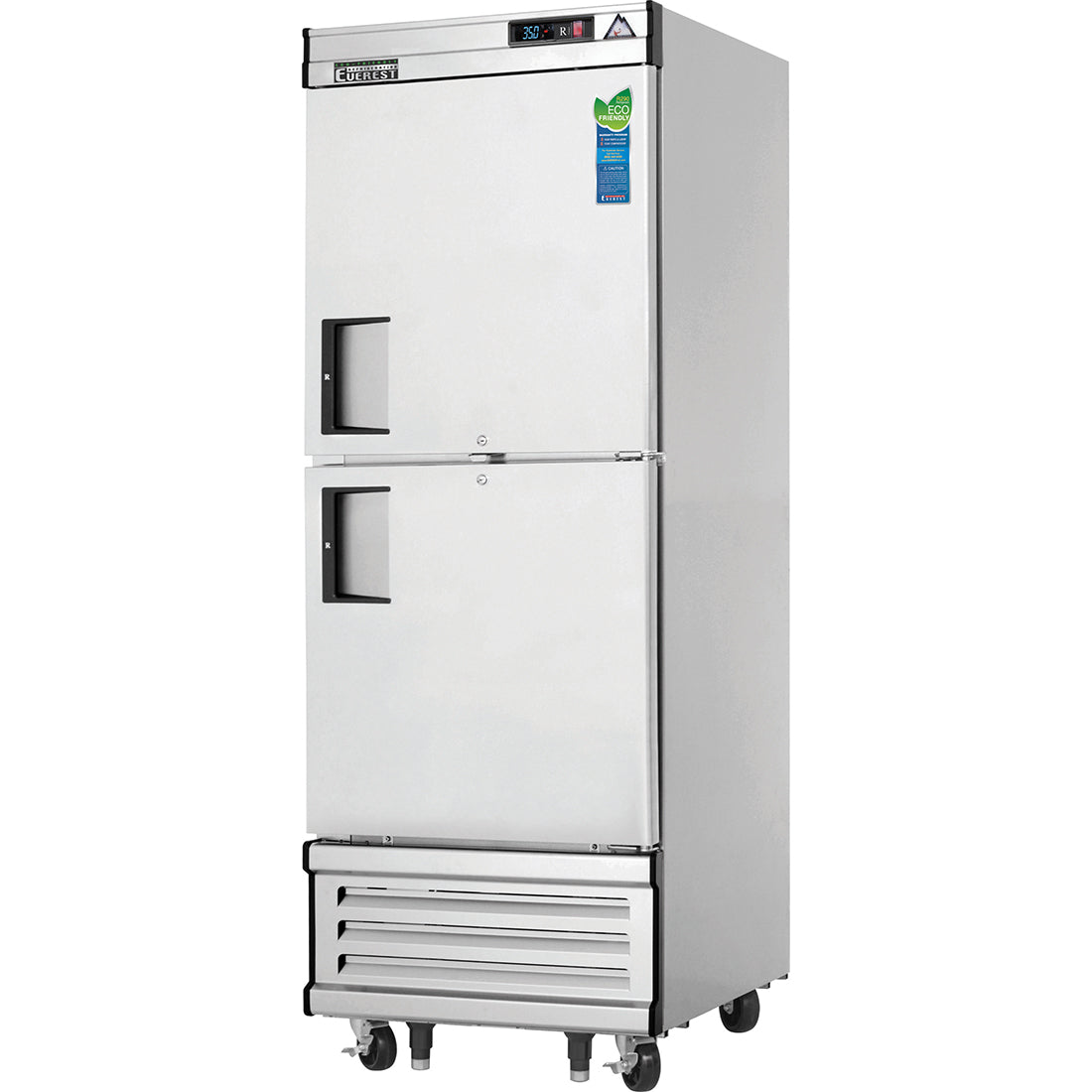 Everest EBWRH2 29 In. Bottom Mount Reach-In Refrigerator, 2 Wide Solid Half Doors, 23 Cu. Ft., Blizzard R290