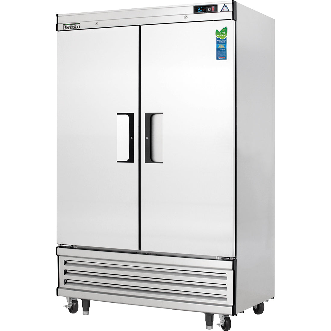 Everest EBSR2 50 In. Bottom Mount Reach-In Refrigerator, 2 Solid Doors, 48 Cu. Ft., Blizzard R290