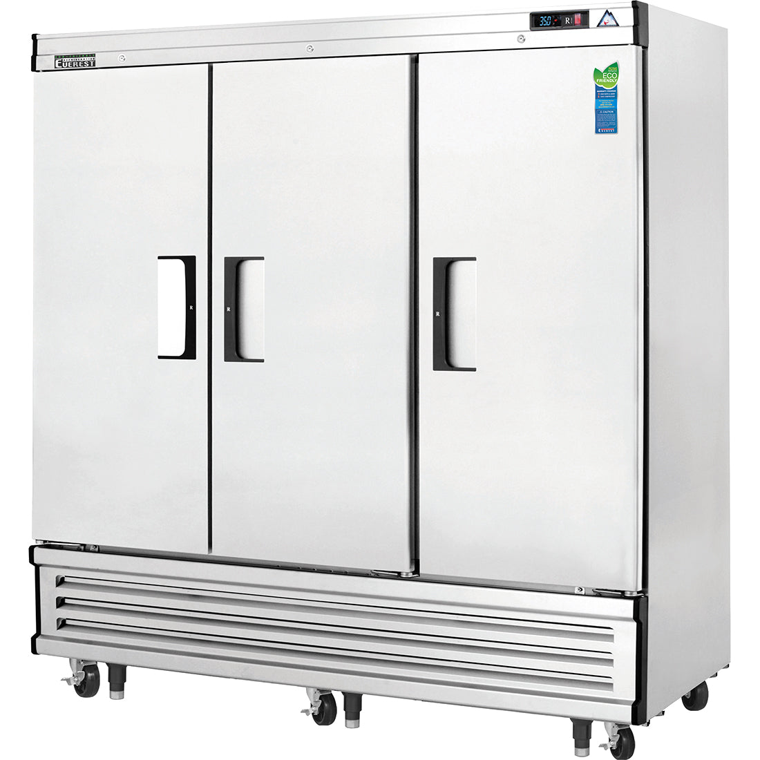 Everest EBR3 75 In. Bottom Mount Reach-In Refrigerator, 3 Solid Doors, 71 Cu. Ft., Blizzard R290