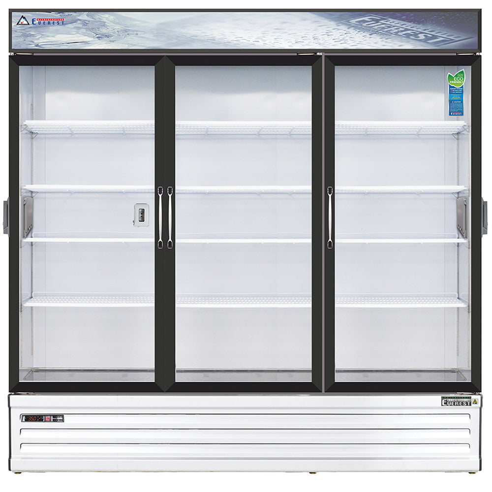 Everest EMSGR69C 73 In. Chromatography Refrigerator, 3 Swing Doors, 71 Cu. Ft., Bottom Mount Blizzard R290
