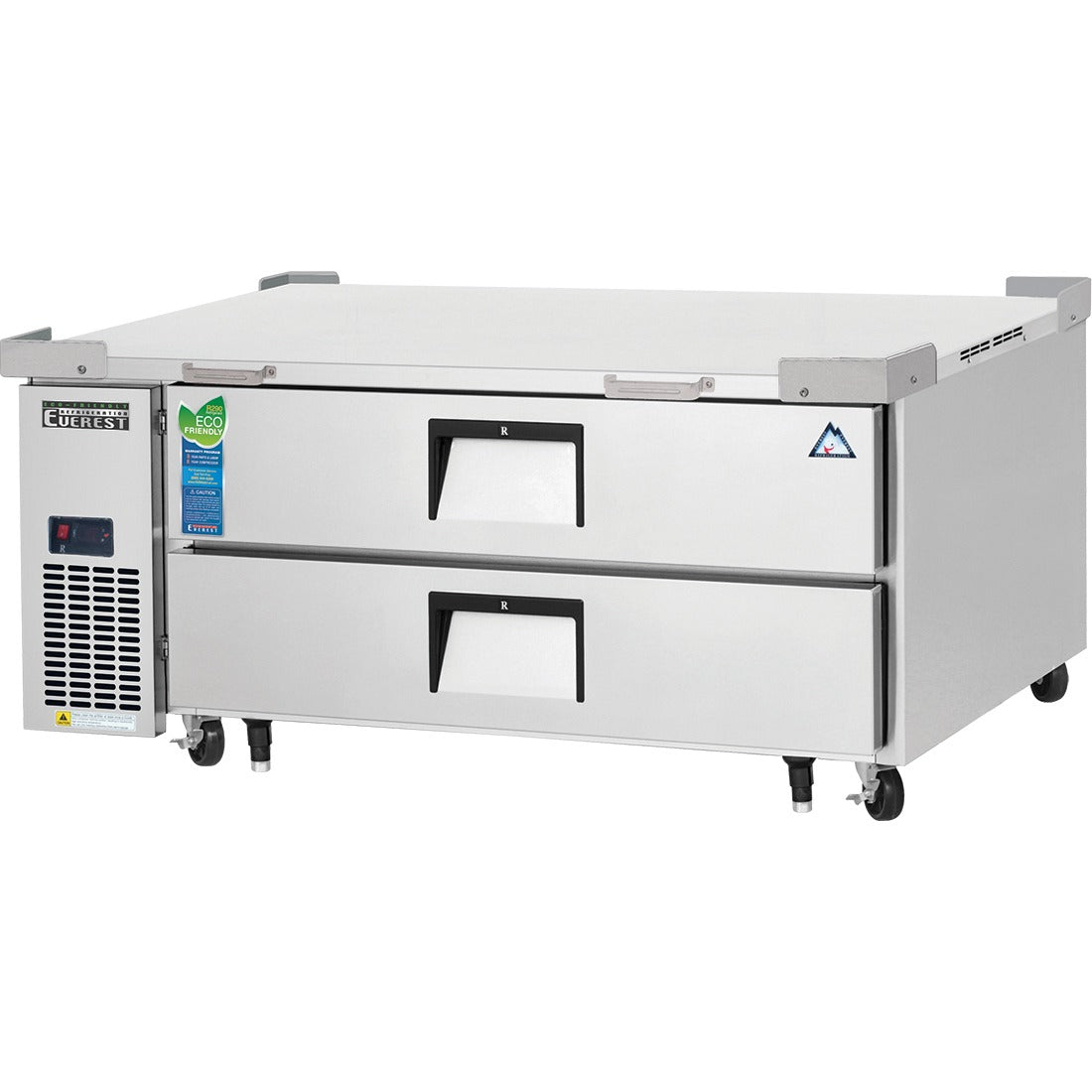 Everest ECB52D2 54 In. Two Drawer Chef Base Refrigerator, 717 Lb. Equipment Capacity, Side Mount Blizzard R290