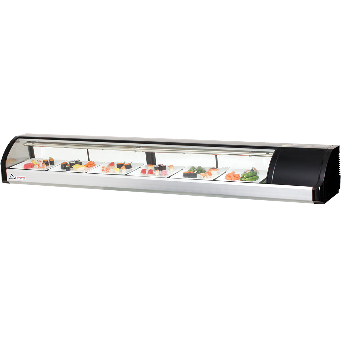 Everest ESC83R 83 In. Countertop Refrigerated Display Case, Curved Glass, 3 Cu. Ft., Right Mounted Compressor