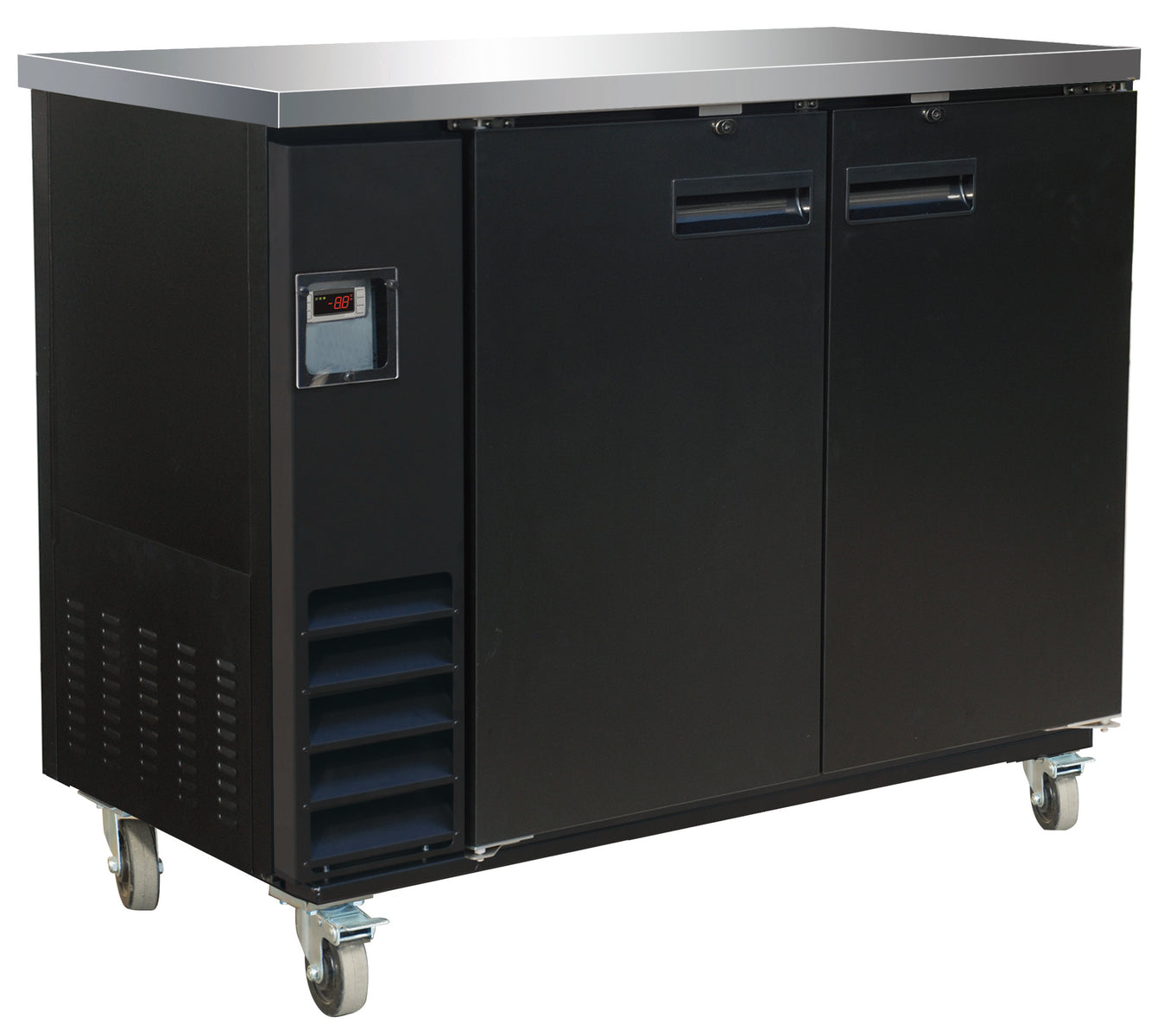 Serv-Ware BB2-24-HC 49 In. 2-Solid-Door Back Bar Bottle Cooler, 10 cu. ft., R290