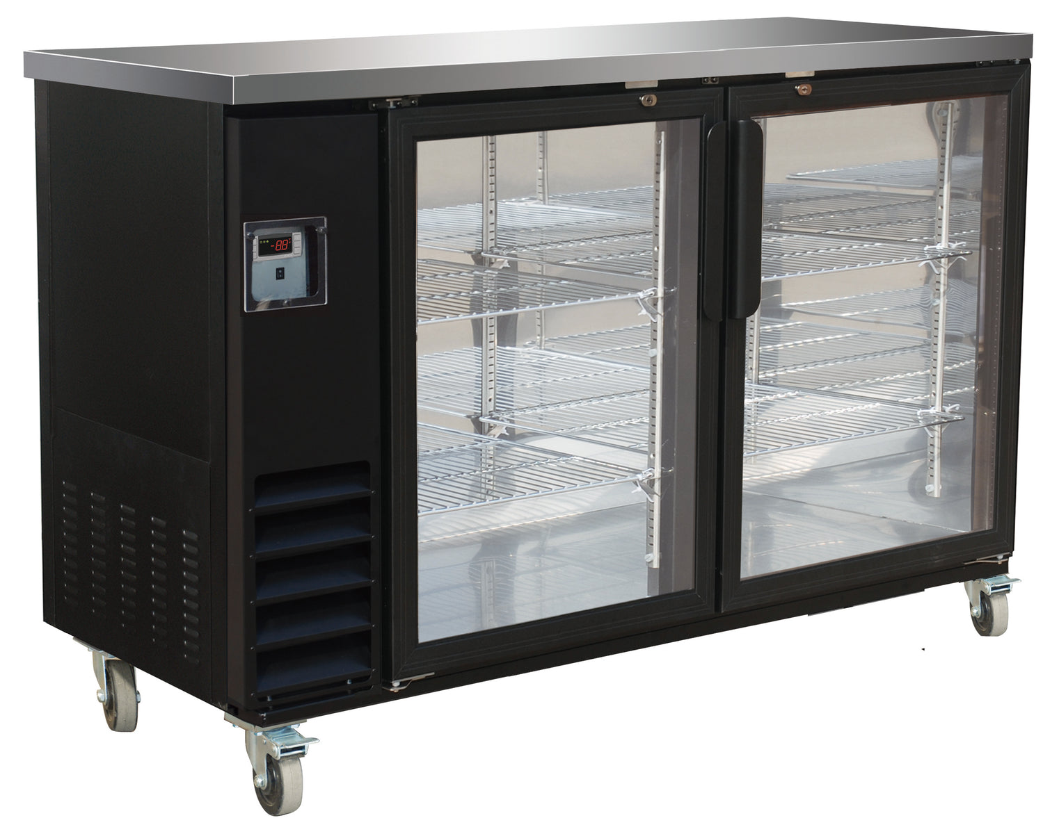 Serv-Ware BB3-24G-HC 61 In. 3-Glass-Door Back Bar Bottle Cooler, 13.5 cu. ft., R290