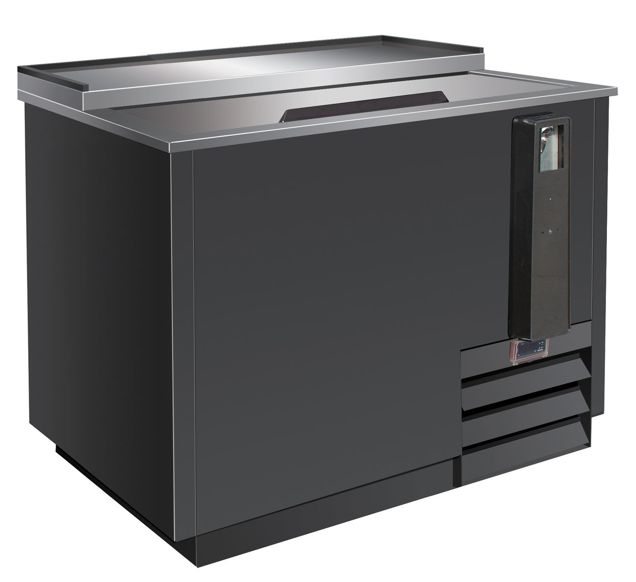 Serv-Ware BC-36-HC 37 In. Horizontal Bottle Cooler, Bottom-Mount Self-Contained Compressor, Locking Stainless Steel Sliding Doors