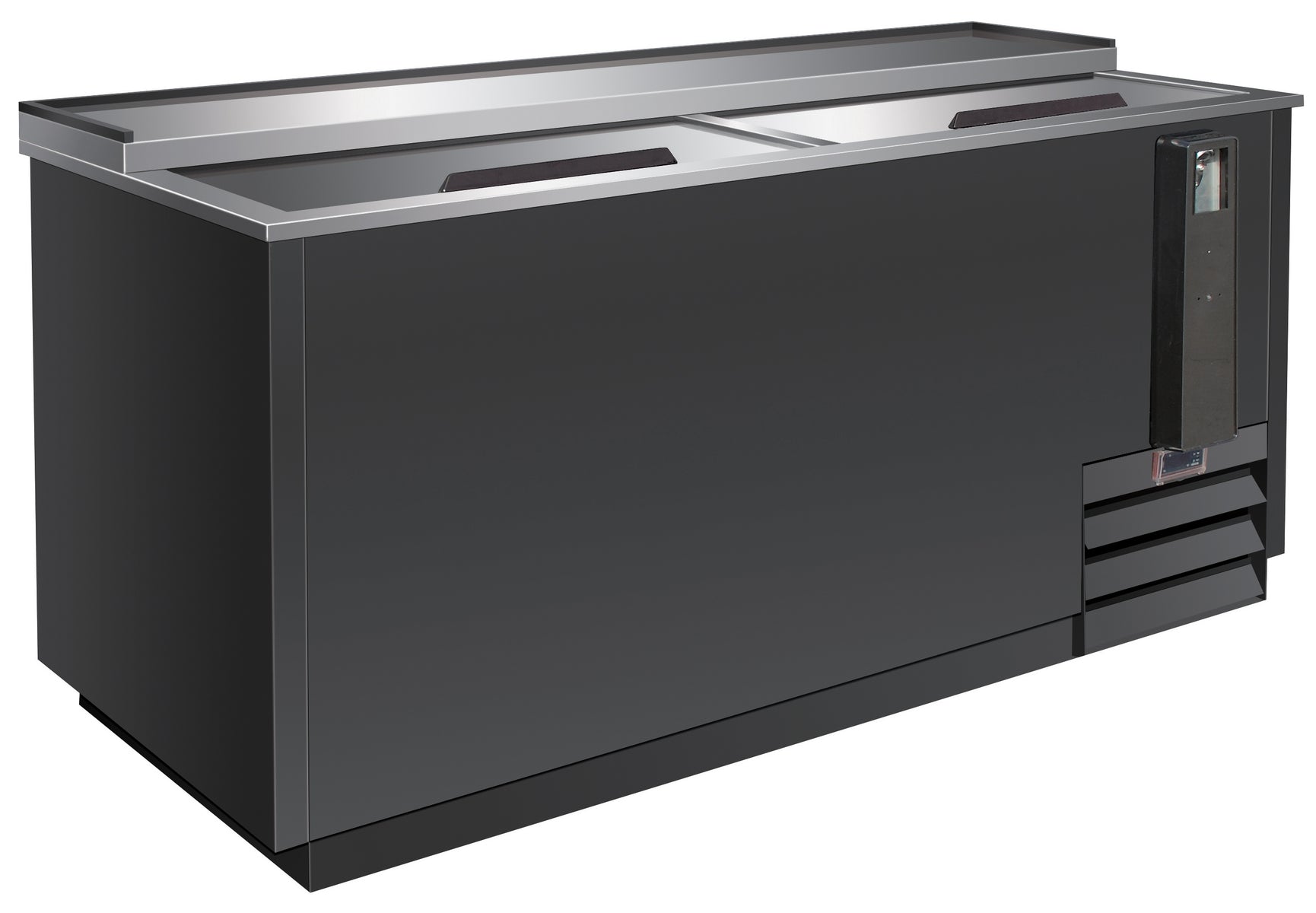 Serv-Ware BC-50-HC 49 In. Horizontal Bottle Cooler, Bottom-Mount Self-Contained Compressor, Locking Stainless Steel Sliding Doors