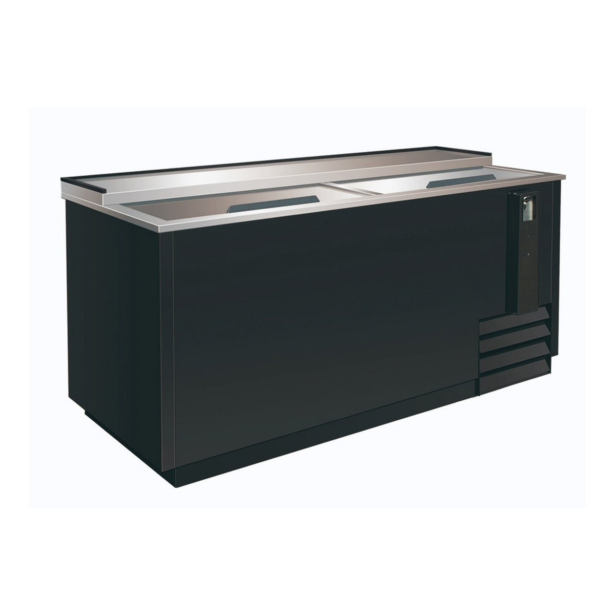 Serv-Ware BC-65-HC 64 In. Horizontal Bottle Cooler, Bottom-Mount Self-Contained Compressor, Locking Stainless Steel Sliding Doors