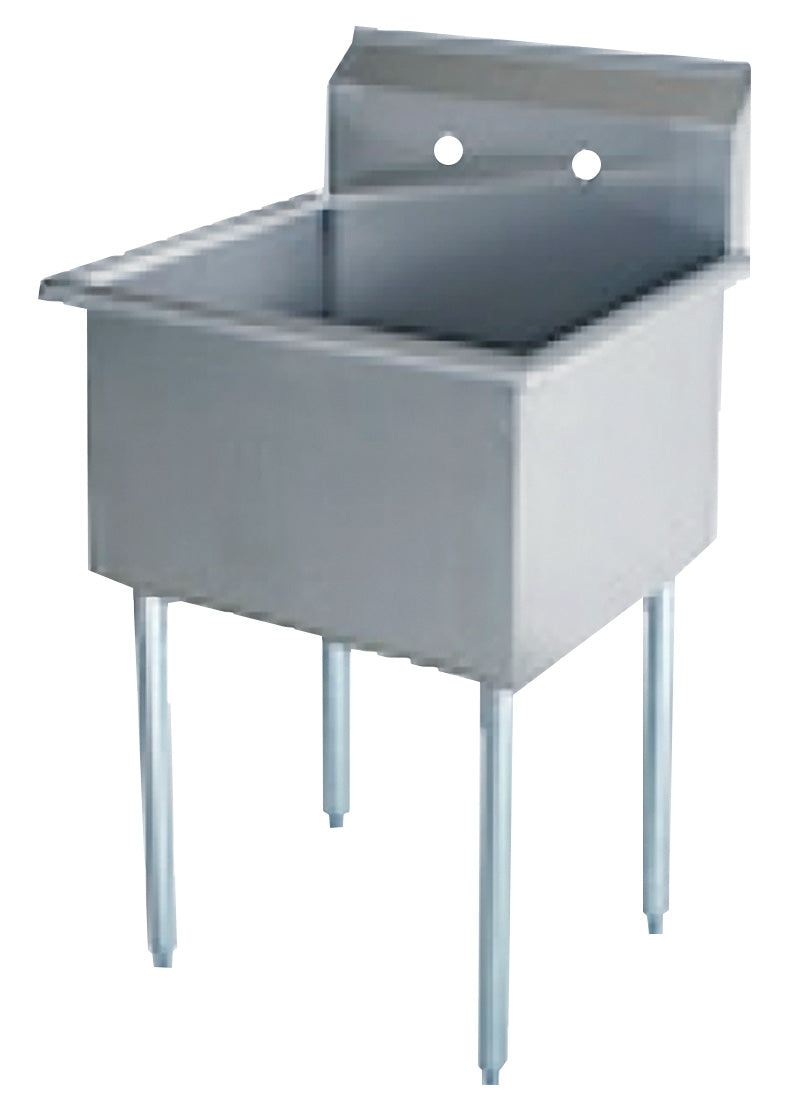Serv-Ware BS1-1821 21 In. Budget 1-Compartment Sink, 18 Gauge 430 Stainless, 21 In. Deep Bowl