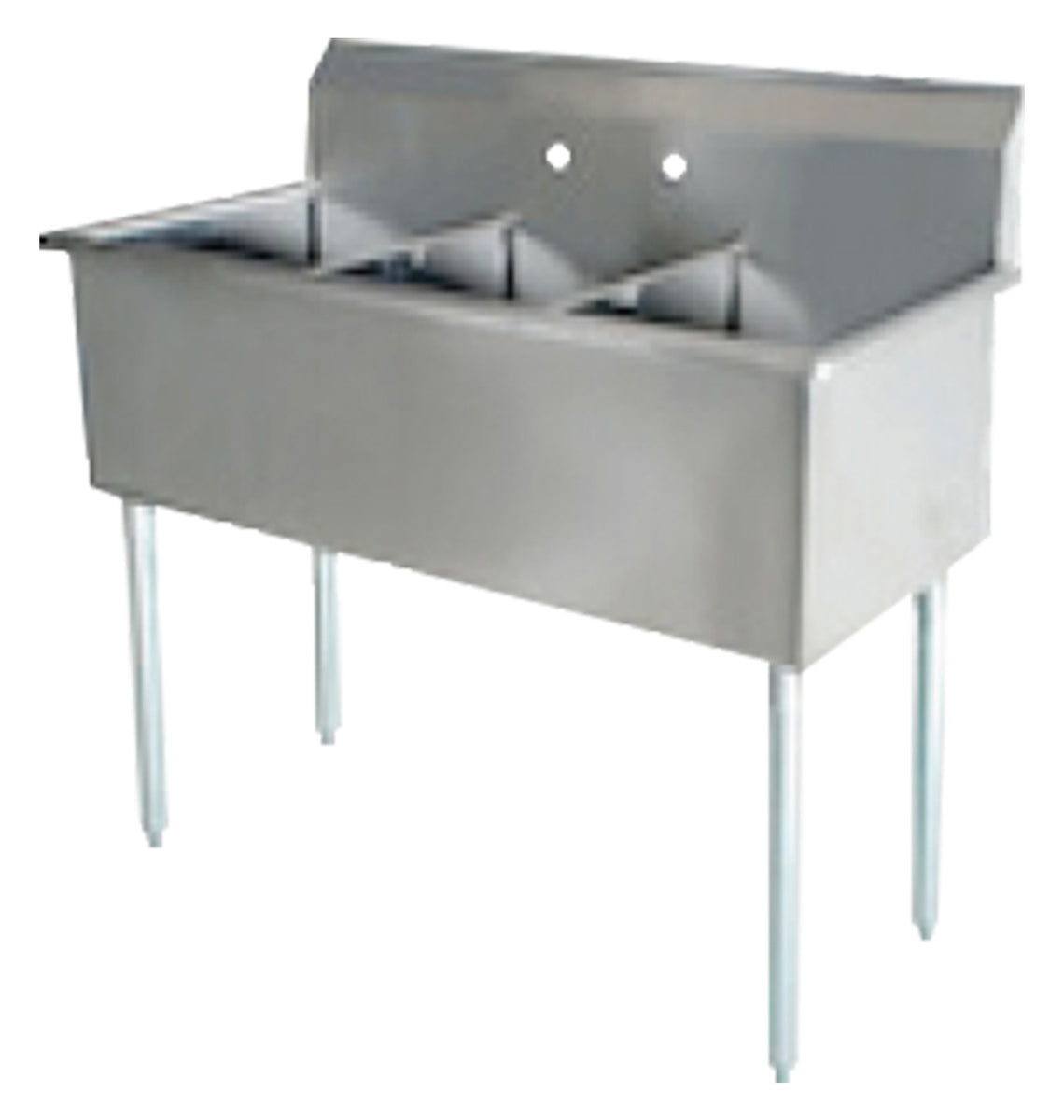 Serv-Ware BS3-1821 57 In. 3-Compartment Sink, 18x21 Bowls