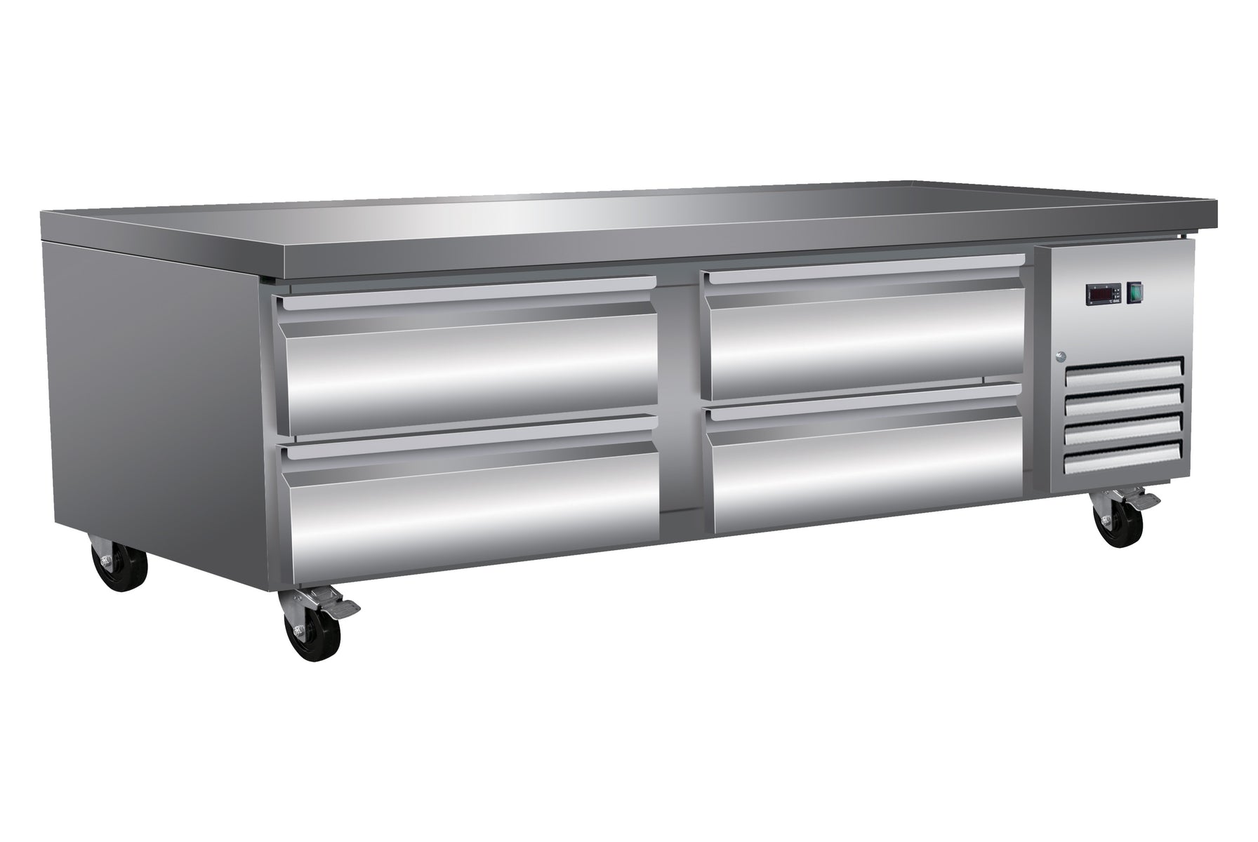 Serv-Ware CB72-HC 74 In. 4-Drawer Refrigerated Chef Base, 11.1 cu. ft., R290