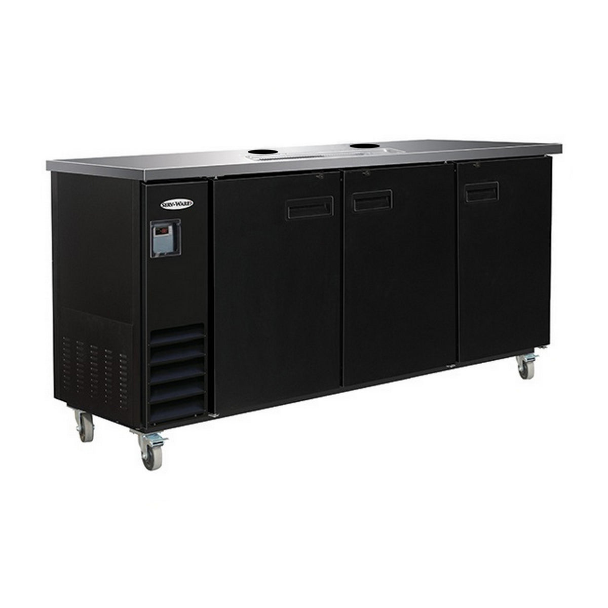 Serv-Ware DD73-2-HC 73 In. Beer Dispenser, 2 Towers, 4 Faucets, 17.26 Cu. Ft., R290 HC Refrigerant