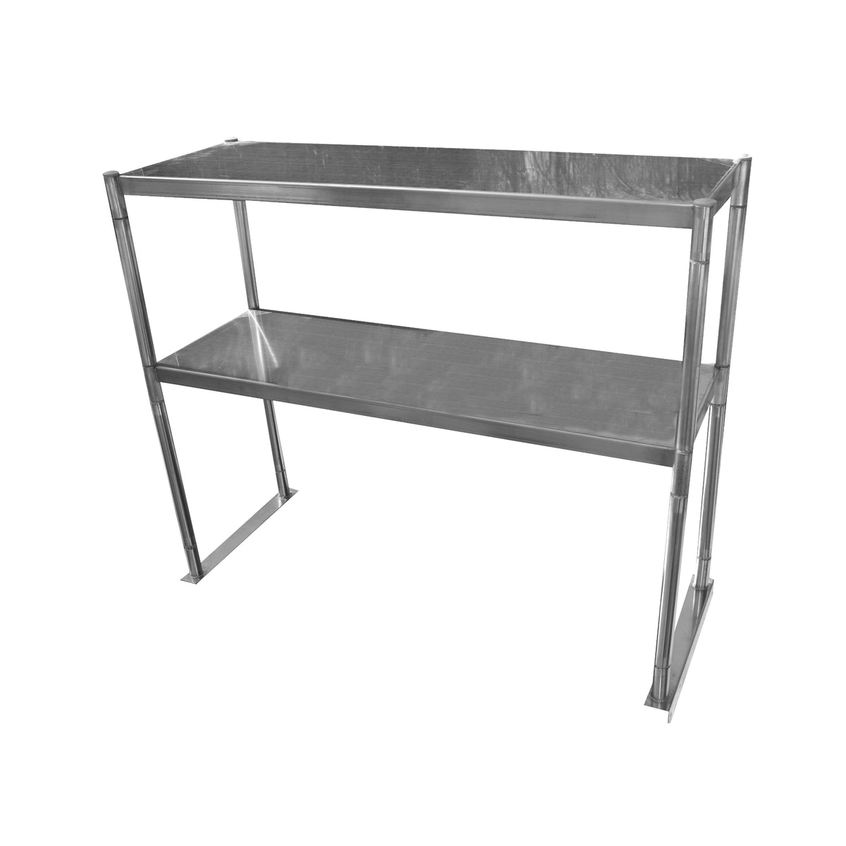 Serv-Ware OS-5E-CWP 60 In. Double-Tier Overshelf, 18-Gauge Stainless Steel, Socket-Mount