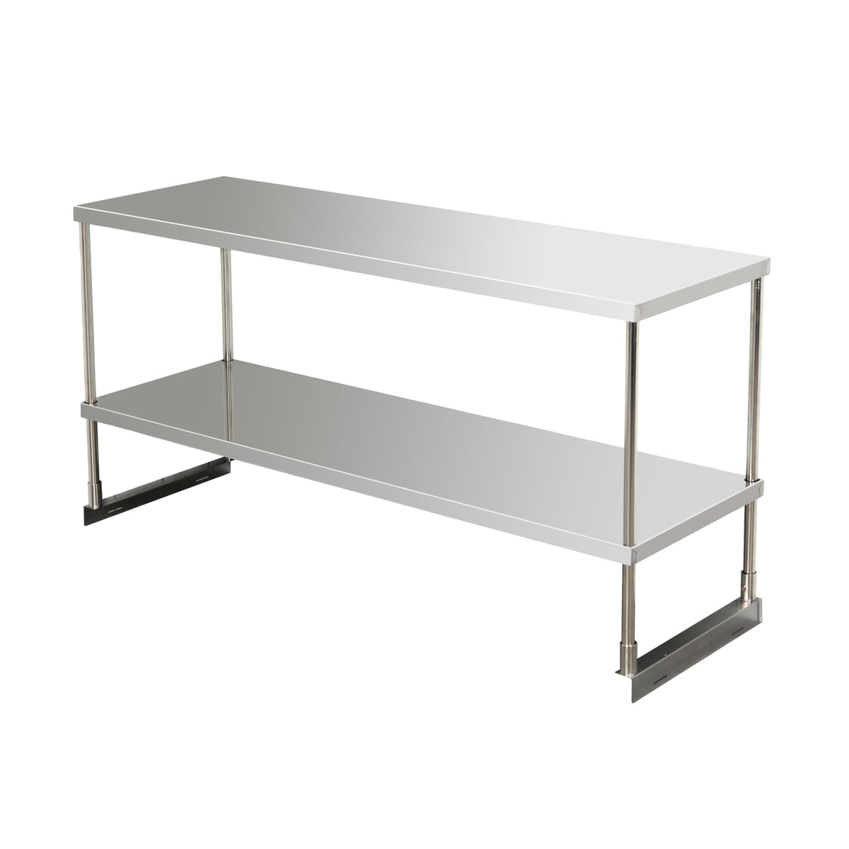 Serv-Ware PPOS-44 47.5 In. Double-Tier Overshelf, 430 Stainless Steel, Fits PP44-6-HC Pizza Prep Table