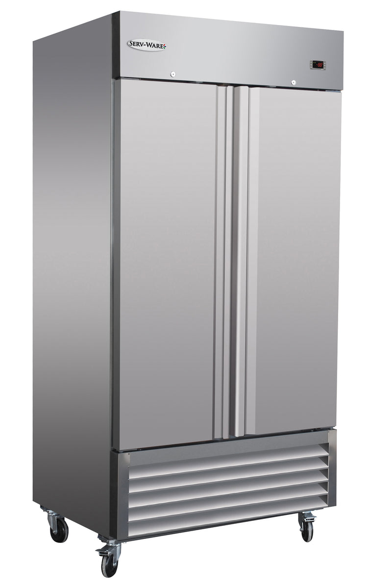 Serv-Ware RR2-35-HC 40 In. Two-Door Reach-In Refrigerator, 35 Cu Ft