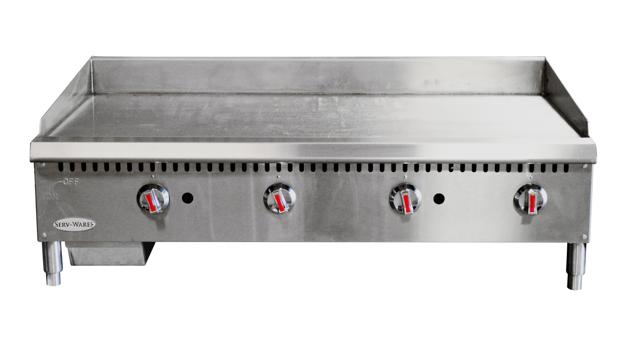 Serv-Ware STGS-48 47.99 In. Thermostatic Gas Griddle, 4 Burner, Thermostatic Control