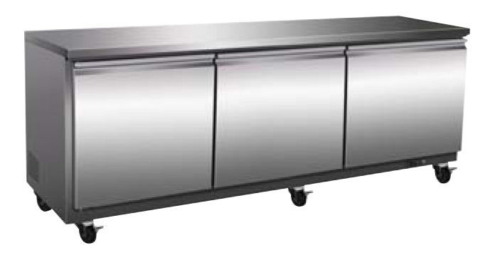 Serv-Ware UCF-72-HC 72 In. 3 Door Undercounter Freezer, 18 Cu. Ft., Stainless Steel, R290