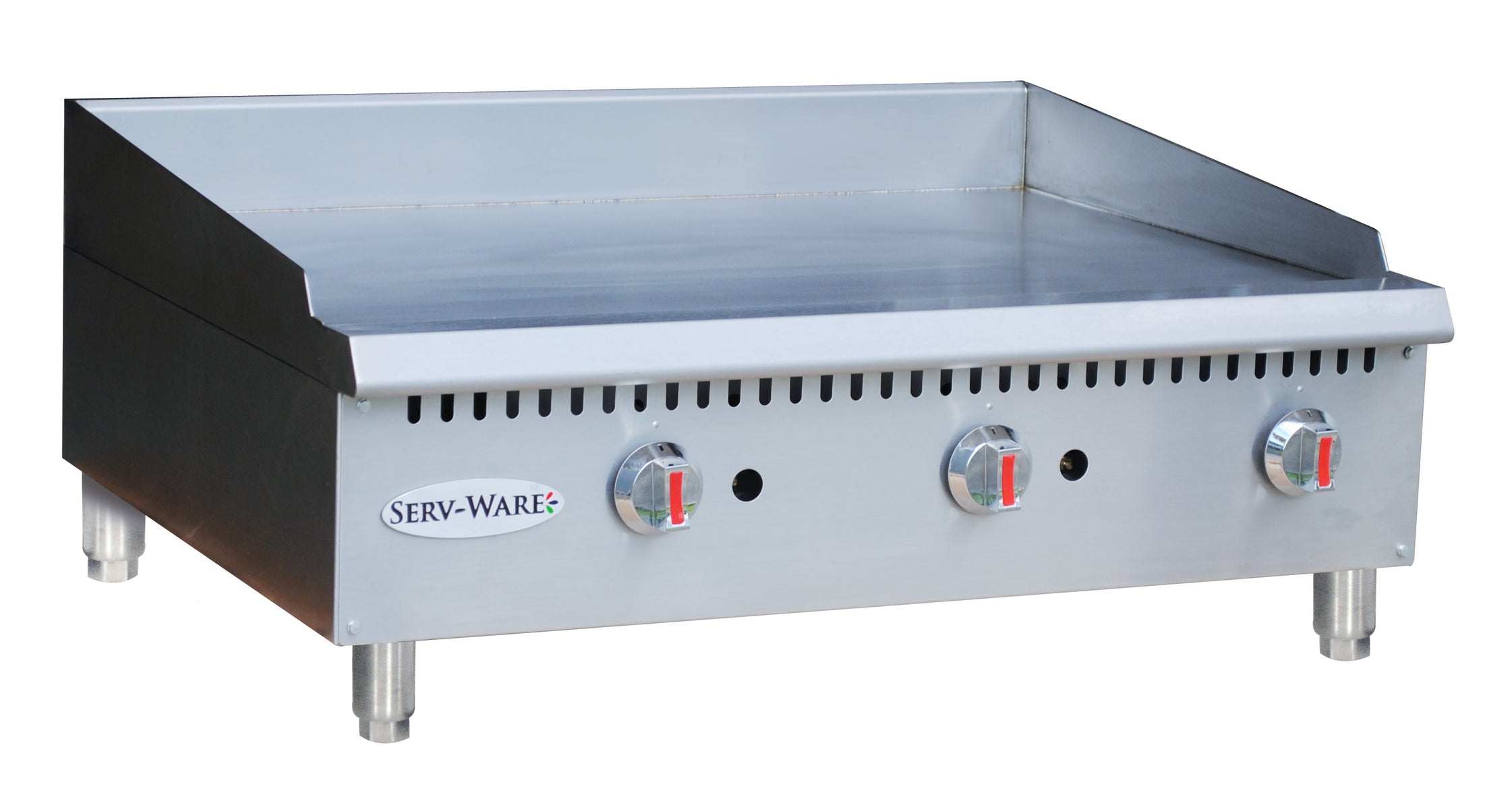 Serv-Ware STGS-36 35.98 In. Thermostatic Gas Griddle, 3 Burner, Thermostatic Control