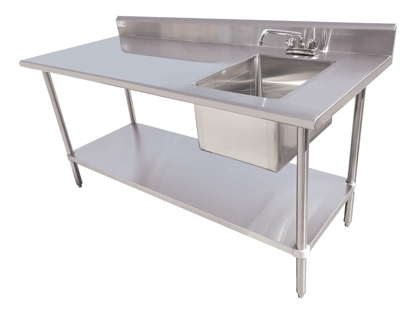 Serv-Ware TSF-3060-R 60 In. Sink Table, 1-Compartment, Right-Side Drainboard, 16x20x12 In. Bowl
