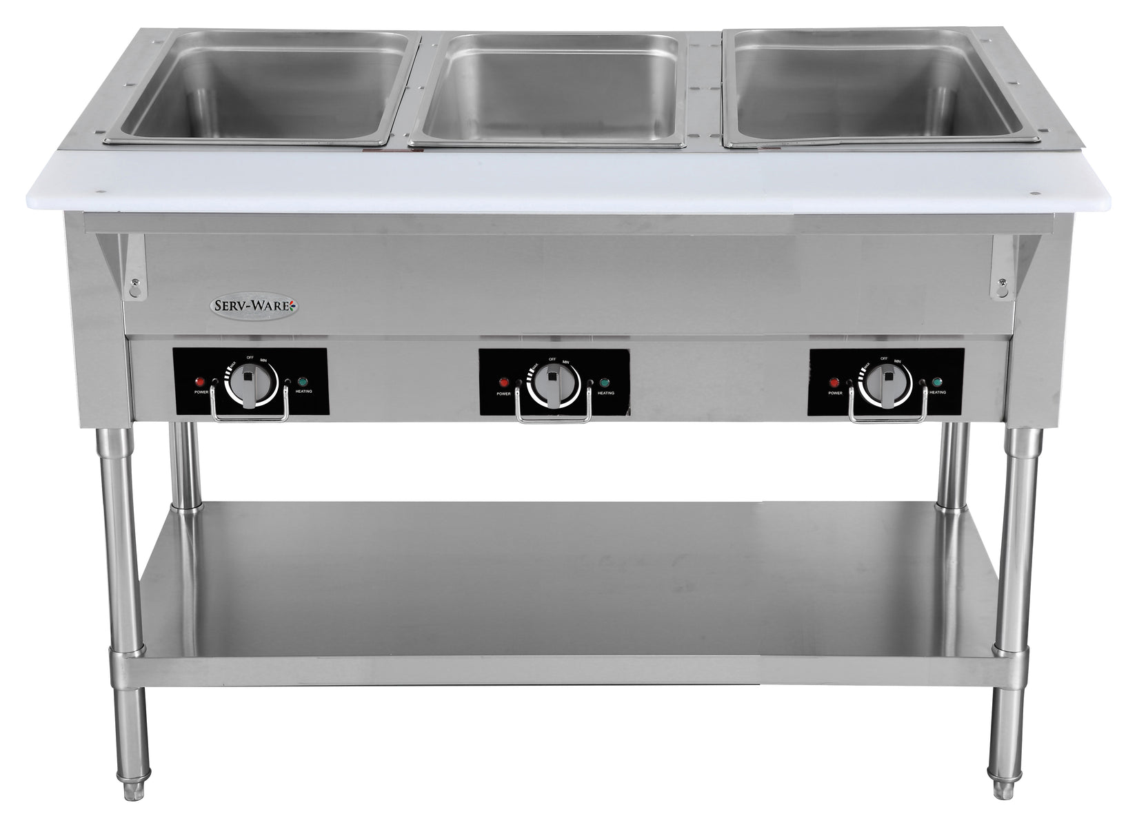 Serv-Ware EST3-1 44 In. 3-Well Electric Hot Food Table, Open Well