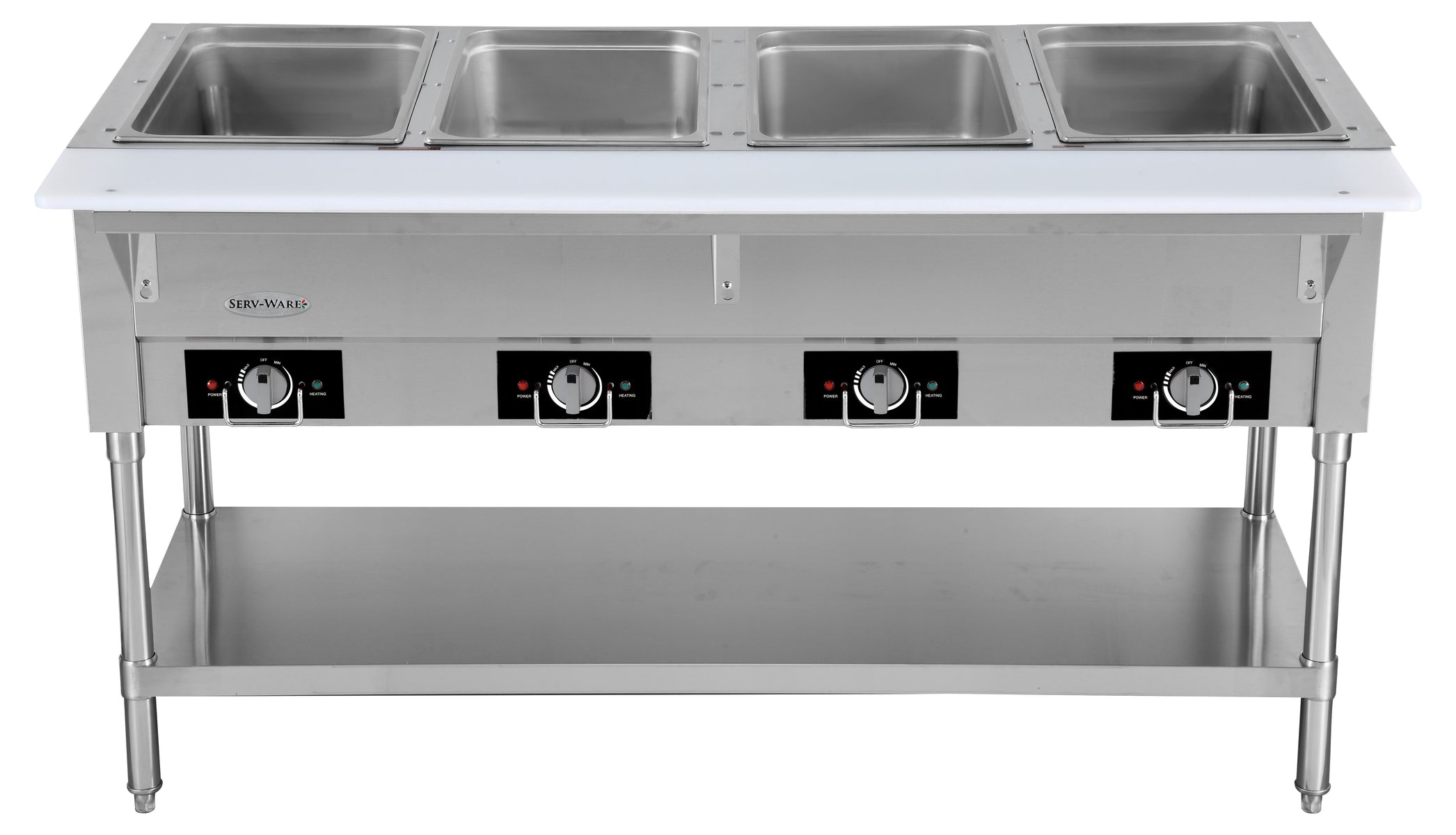 Serv-Ware EST4-1 58.2 In. 4-Well Electric Hot Food Table, Open Well